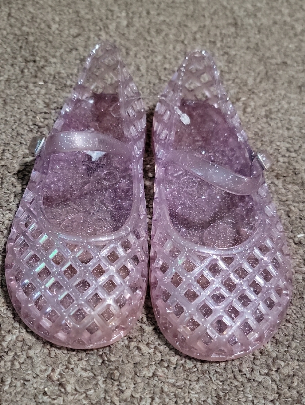 Girls' Pink Glitter Jelly  Shoes Size 11 Toddler
